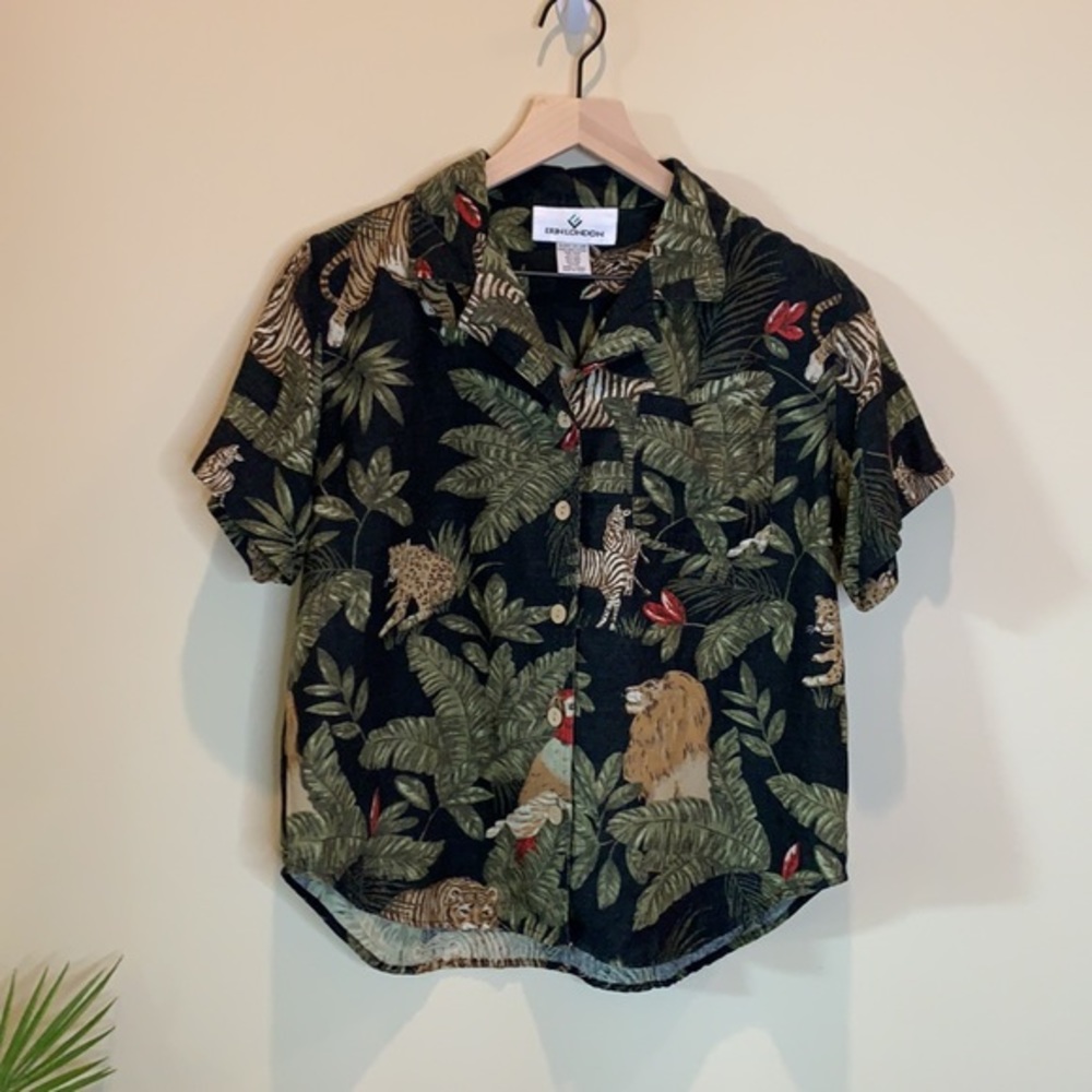 ERIN LONDON safari button down shirt